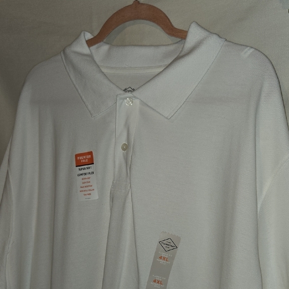 St. John's Bay Classic White Polo Shirt Essential Big And Tall 4XL - Picture 6 of 10